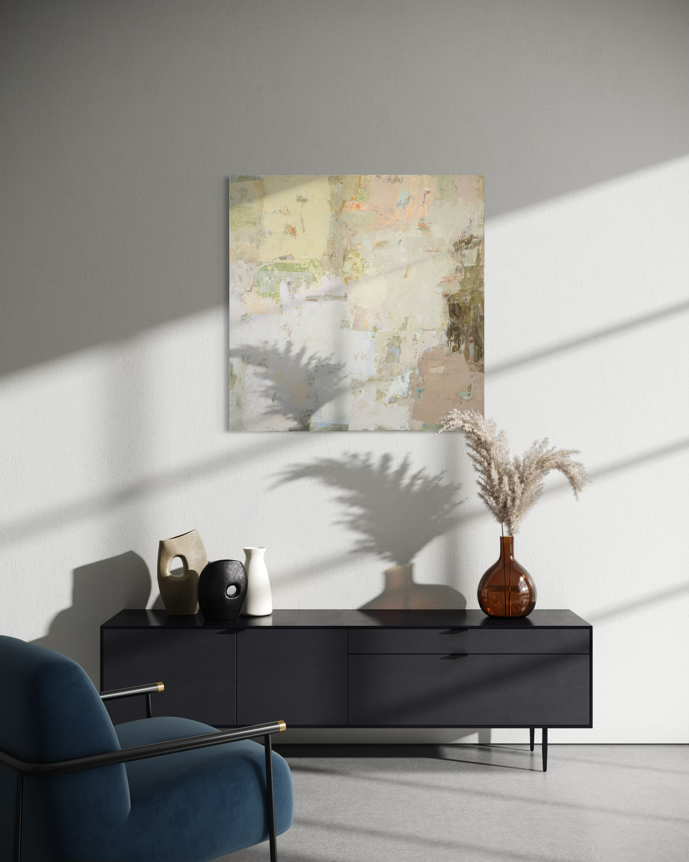 Abstract painting - Spring series No 5. 100x100 cm