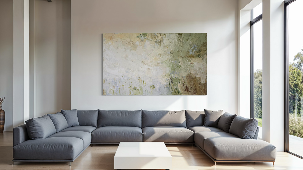 Extra Large Abstract Painting - Above Lithuanian Lakes 250x150 cm