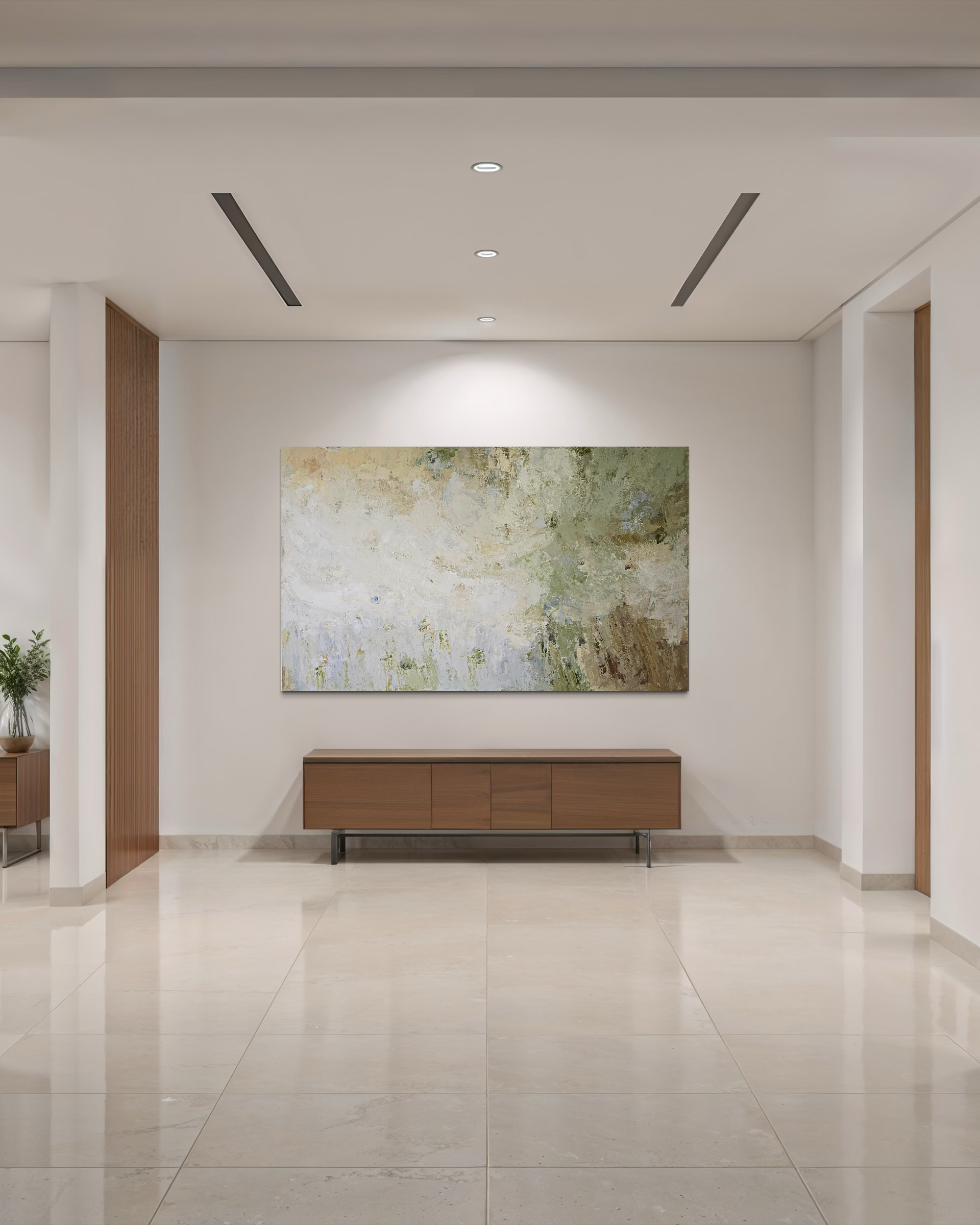 Extra Large Abstract Painting - Above Lithuanian Lakes 250x150 cm