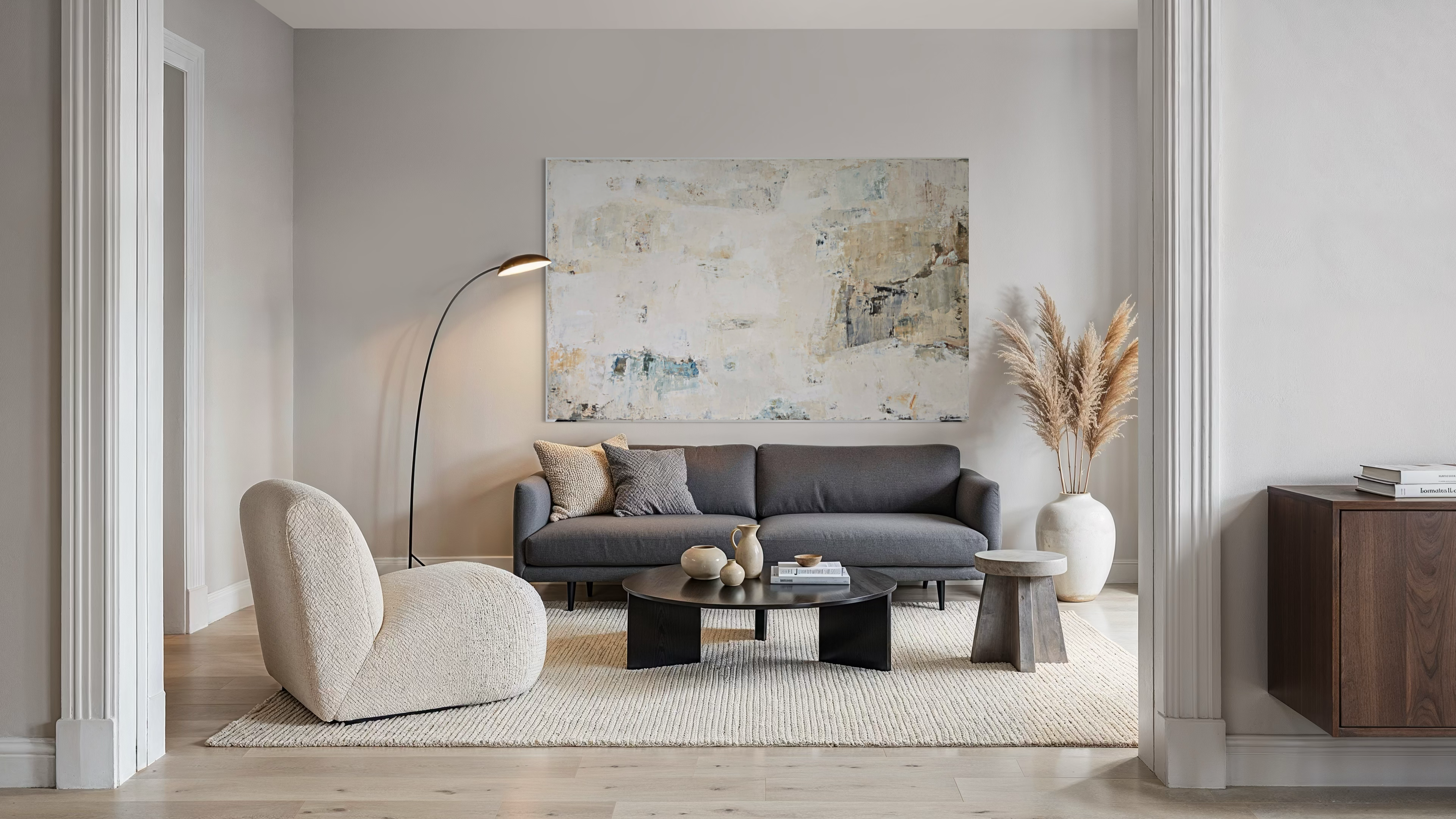 Extra Large Abstract Painting - Gathering Shells on the Shore. 240x150 cm