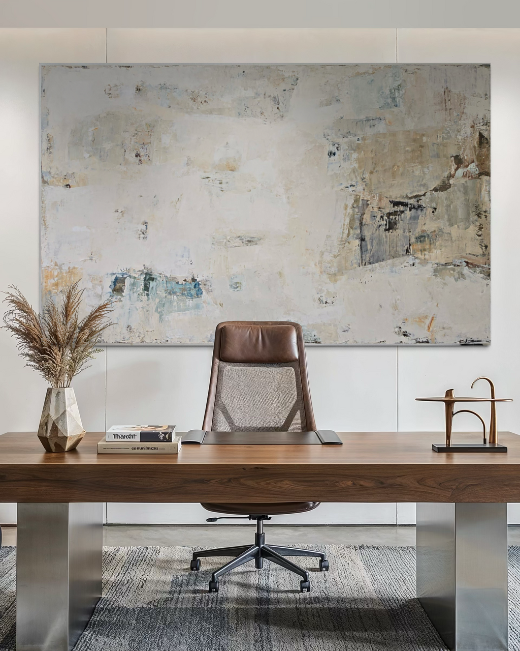 Extra Large Abstract Painting - Gathering Shells on the Shore. 240x150 cm