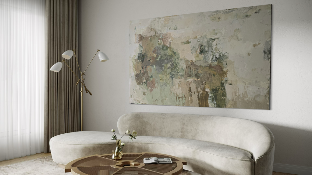 Didelis originalus abstraktus paveikslas – What I Kept of Autumn. 250 x150 cm