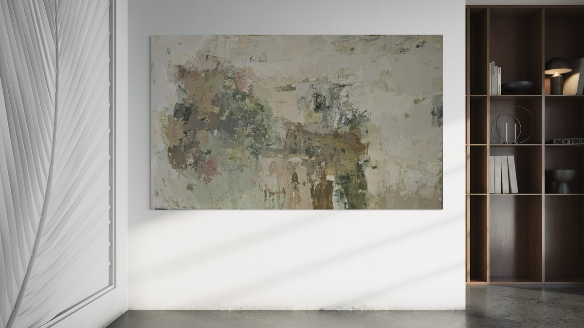 Didelis originalus abstraktus paveikslas – What I Kept of Autumn. 250 x150 cm
