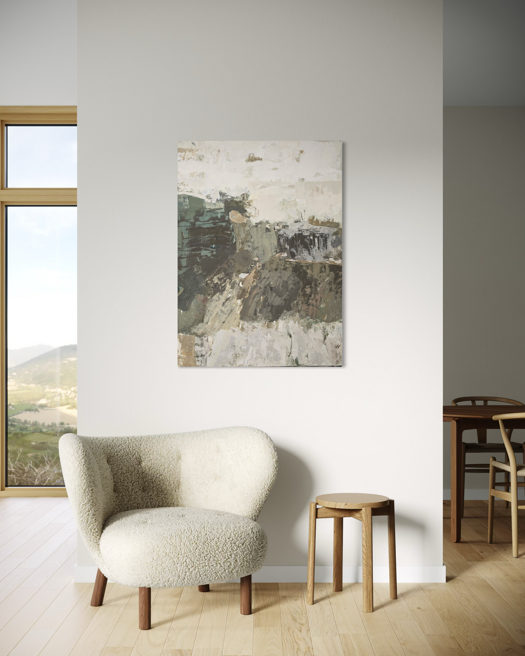Didelis originalus paveikslas – The Land Goes Quiet. 110x80 cm