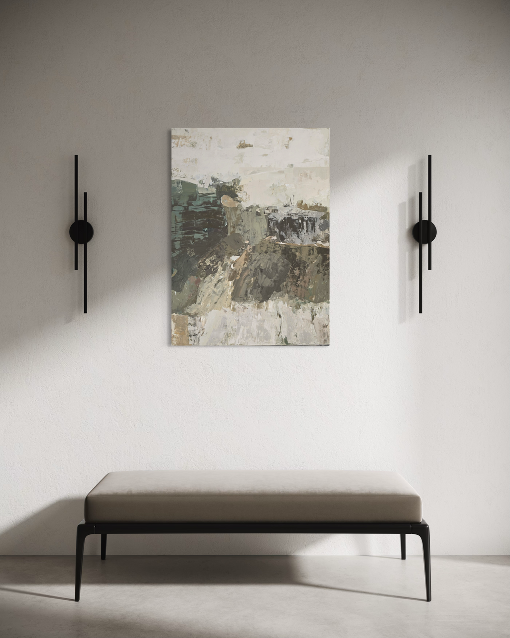 Didelis originalus paveikslas – The Land Goes Quiet. 110x80 cm