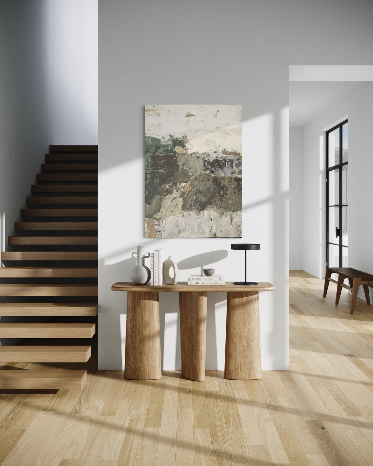 Original Abstract Painting - The Land Goes Quiet. 110x80 cm