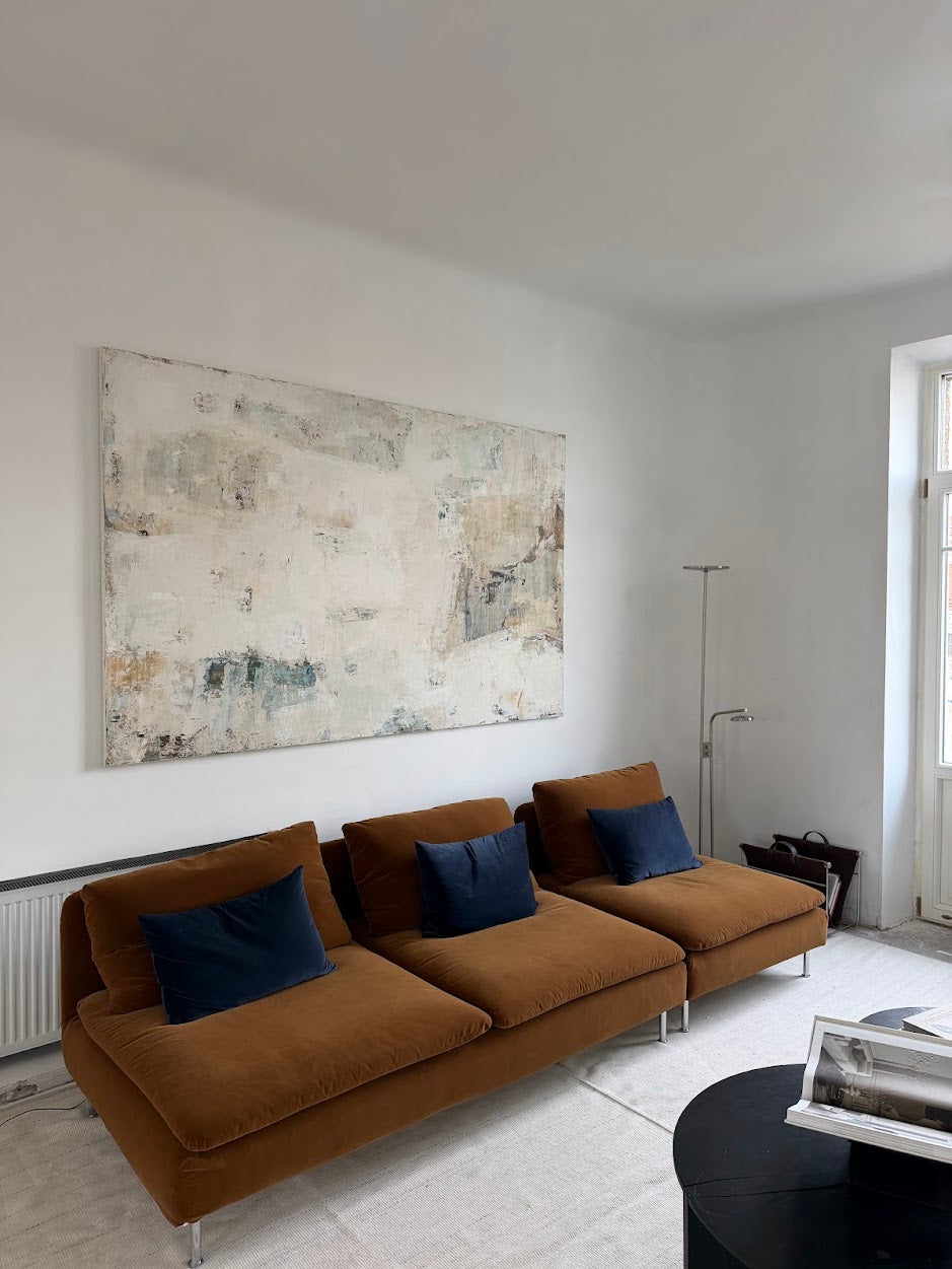 Extra Large Abstract Painting - Gathering Shells on the Shore. 220x140 cm